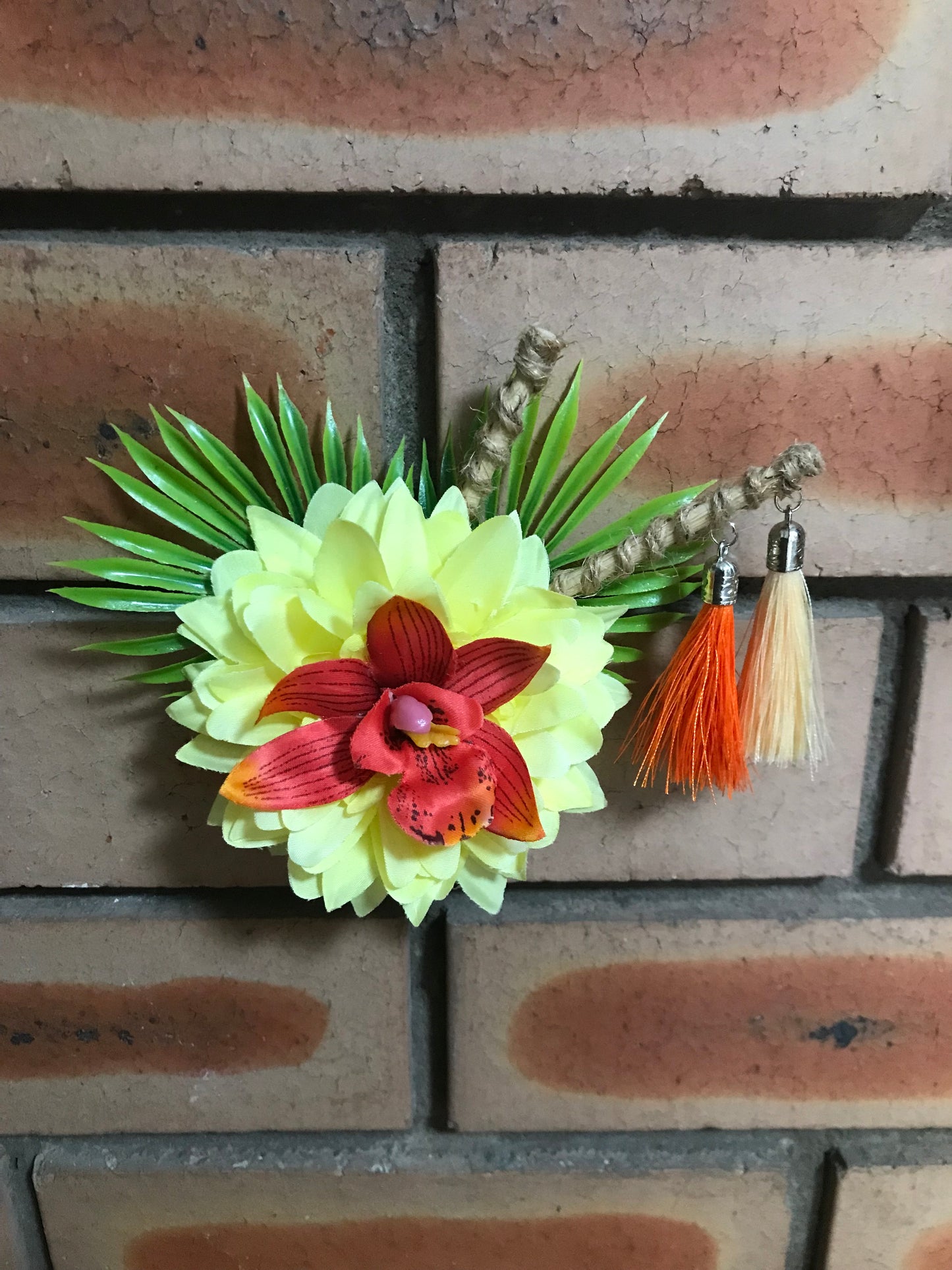 ALANI - tropical hair flower - yellow & orange