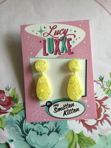 BREE - confetti lucite earrings - yellow