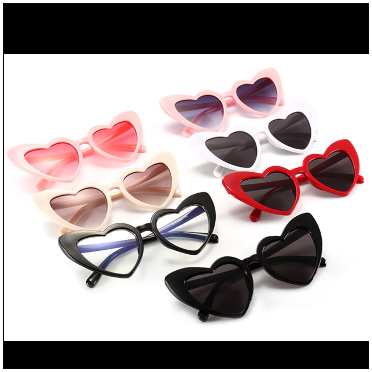 HEART sunglasses -  BLACK 400UV