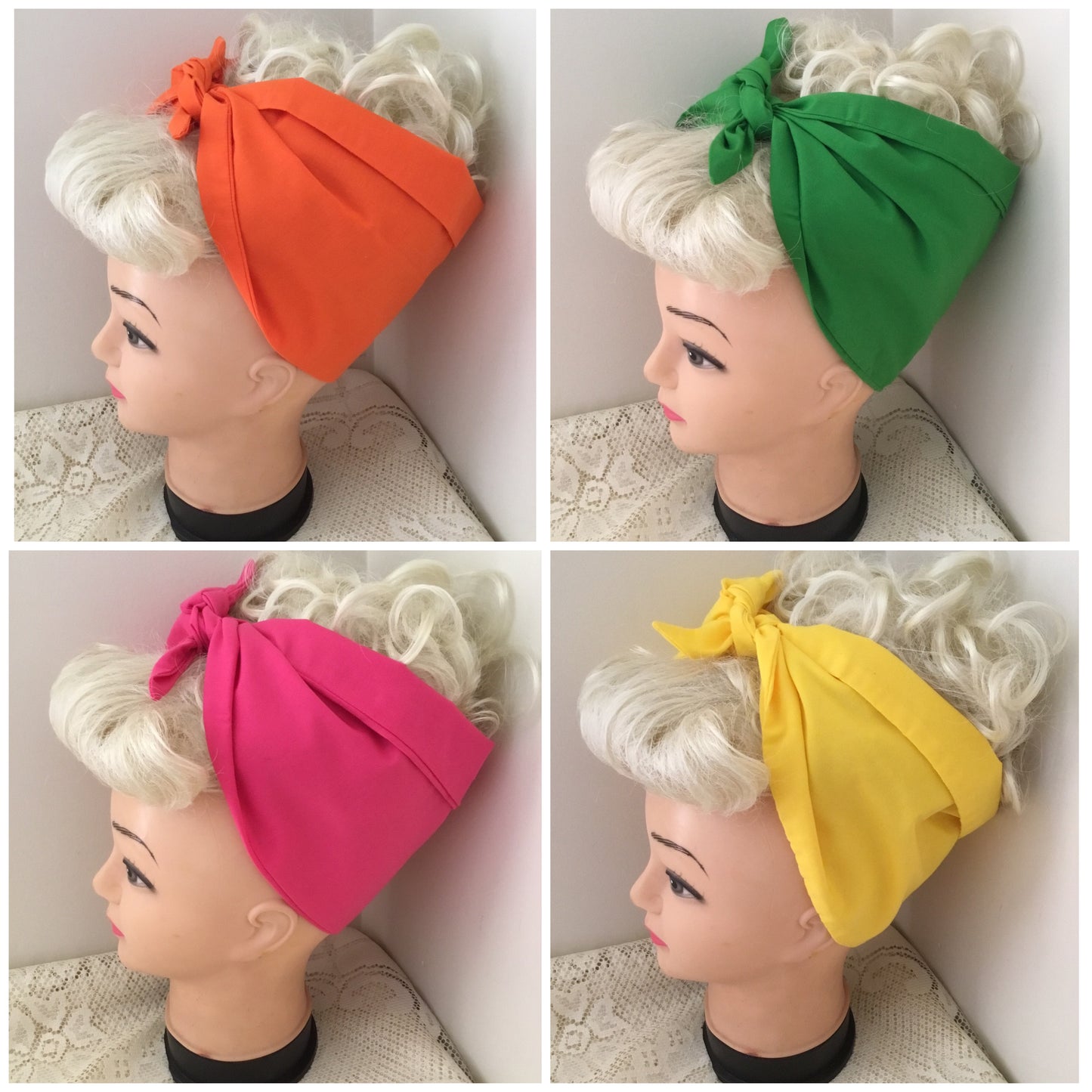 PLAIN- vintage inspired do-rags - various colours