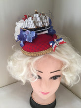 Load image into Gallery viewer, SHIP AHOY - nautical inspired fascinator/ pillbox hat
