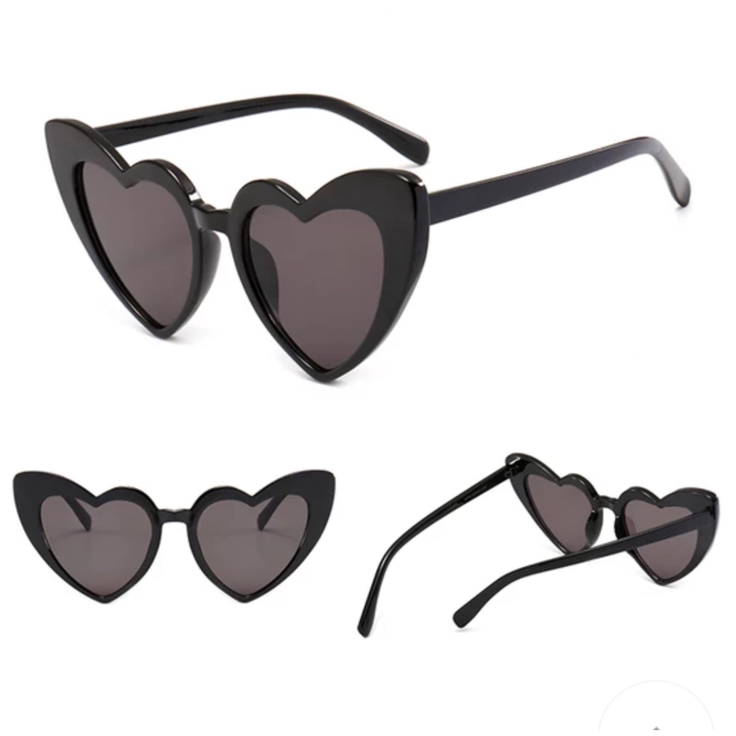 HEART sunglasses -  BLACK 400UV