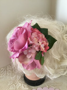 AMY -  hair flower cluster  - lilac / pink