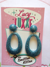 Load image into Gallery viewer, BIG BETTY -  Blue glitter hoops
