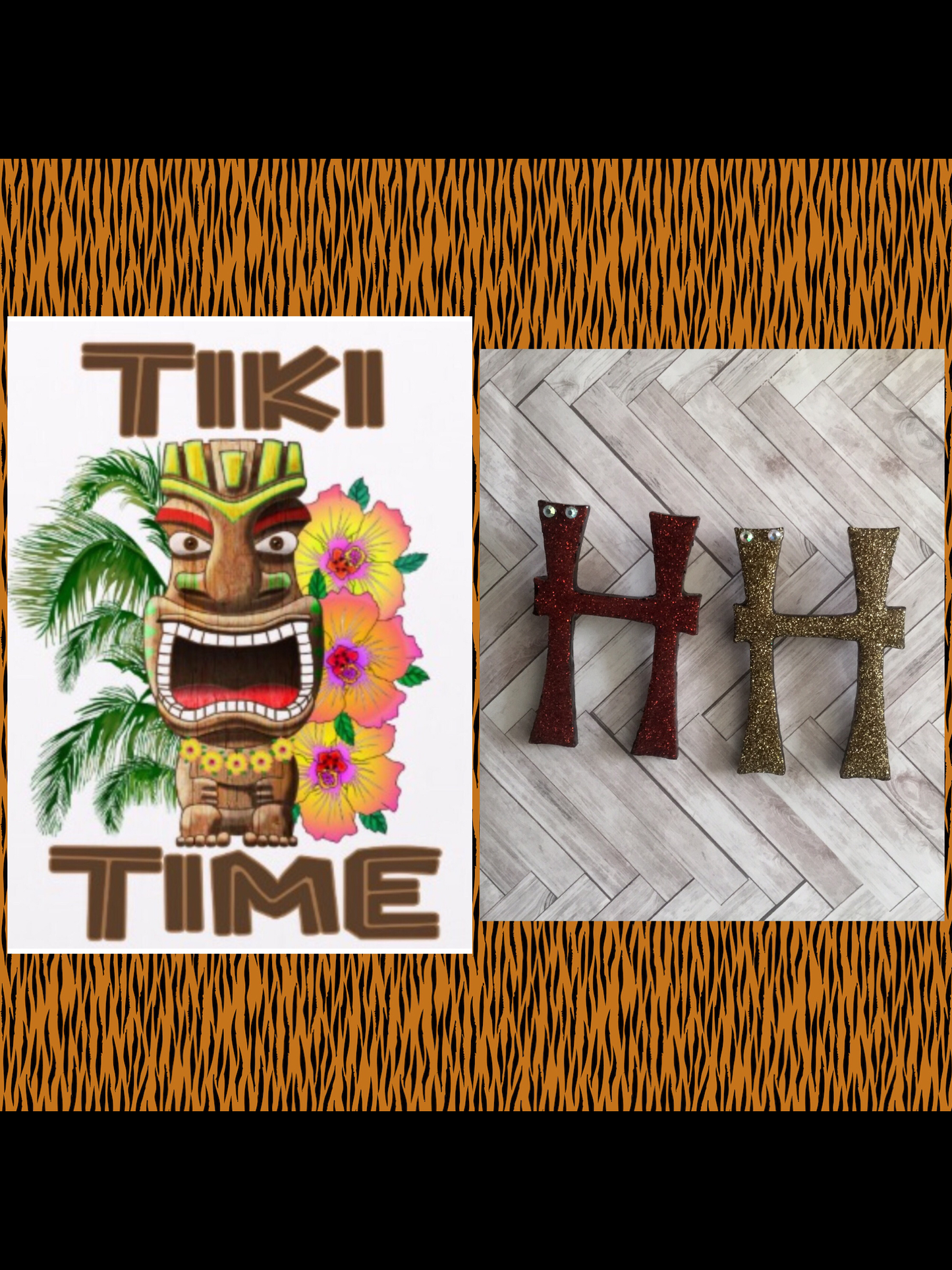 H - TIKI font initial brooch , exclusive design -  various colours