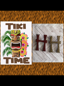 H - TIKI font initial brooch , exclusive design -  various colours