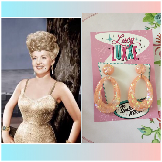 BIG BETTY - apricot confetti lucite hoops