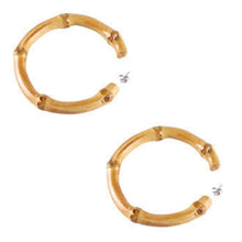 Load image into Gallery viewer, BAMBOO ‘C’ shaped  hoops - natural wood
