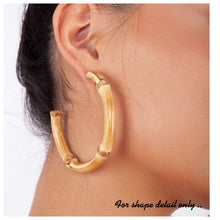 Load image into Gallery viewer, BAMBOO ‘C’ shaped  hoops - natural wood
