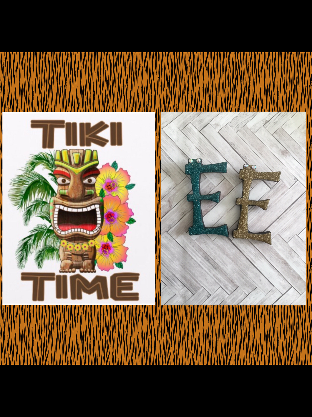 E - TIKI font initial brooch , exclusive design - various colours