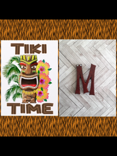 Load image into Gallery viewer, M - TIKI font initial brooch , exclusive design - various colours
