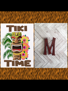 M - TIKI font initial brooch , exclusive design - various colours