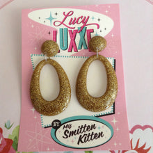 Load image into Gallery viewer, BIG BETTY - gold glitter hoops
