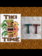 Load image into Gallery viewer, T - TIKI font initial brooch , exclusive design - various colours
