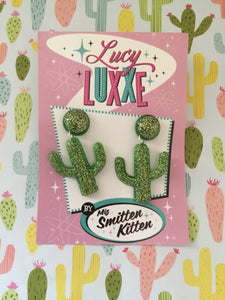 SOUTH OF THE BORDER - cactus 🌵earrings - green / gold
