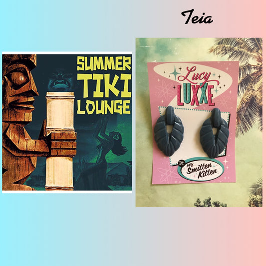 TEIA - tiki lounge earrings - Slate Grey