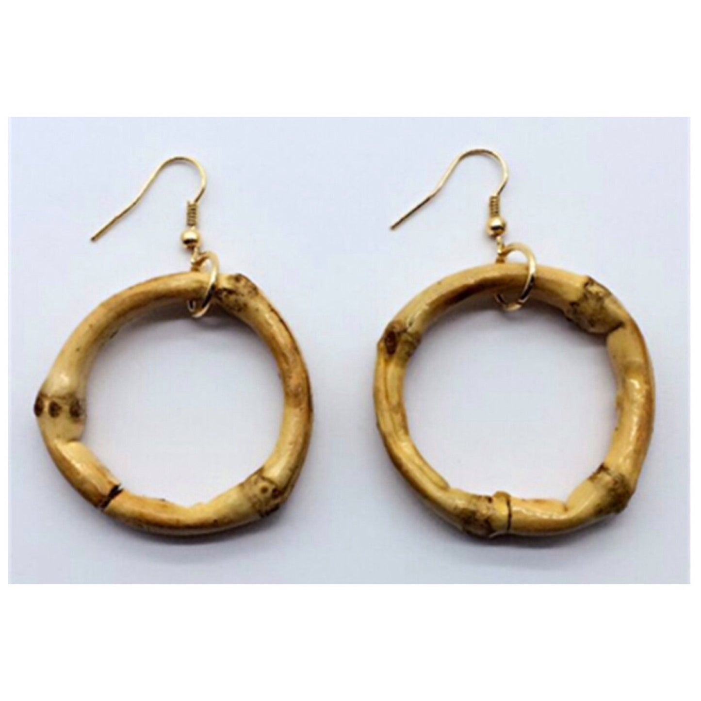 Bamboo hoop earrings - natural