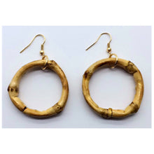 Load image into Gallery viewer, Bamboo hoop earrings - natural
