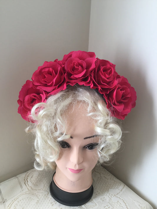 FRIDA - rose flowercrown  - Hot pink