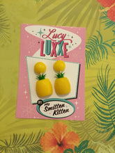 Load image into Gallery viewer, Fruity pineapple dome earrings 🍍
