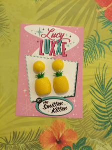 Fruity pineapple dome earrings 🍍