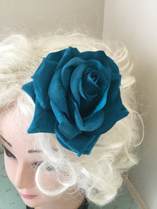 Big vintage inspired single rose hairflower  - various colours