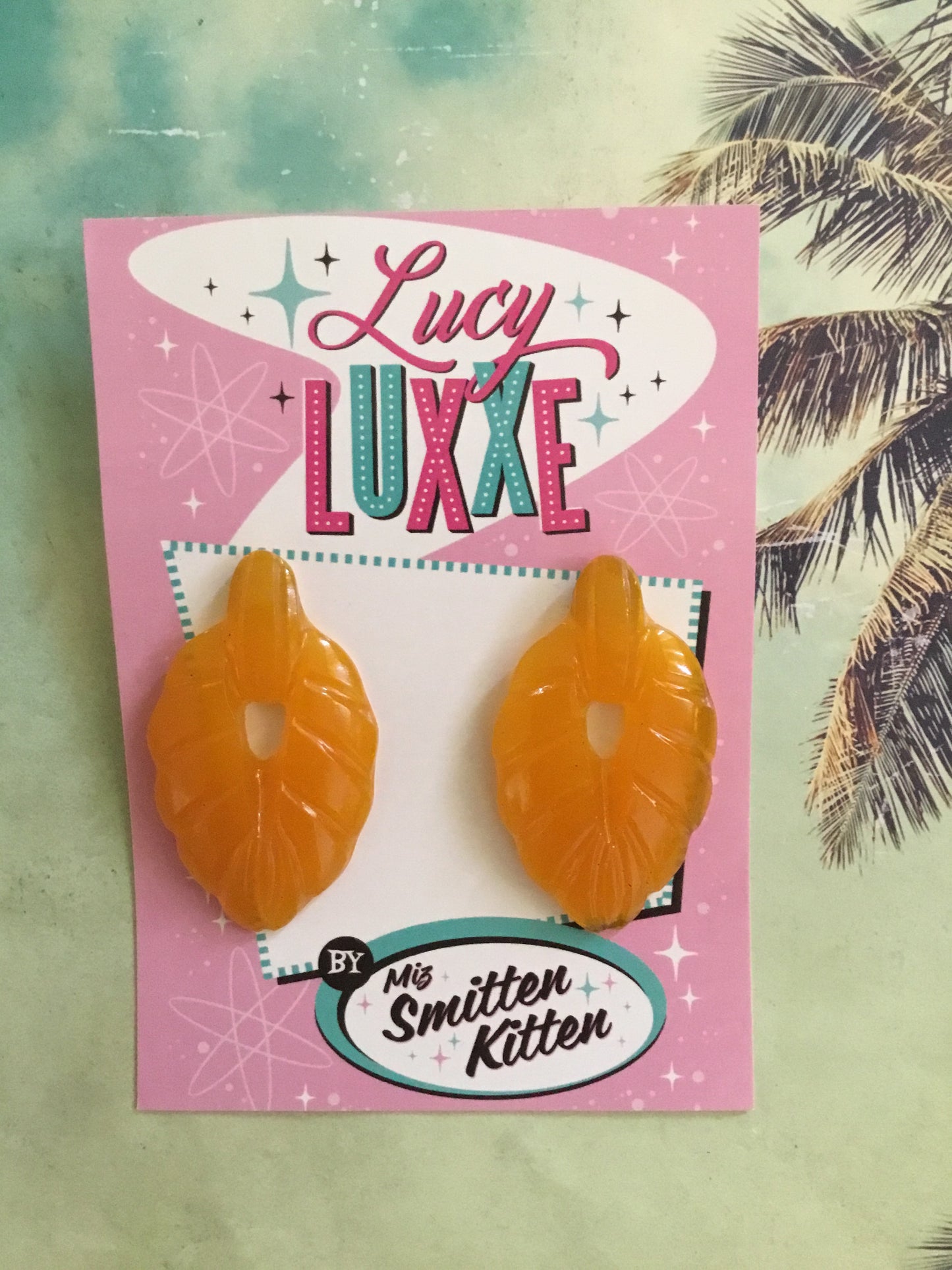 TEIA - tiki lounge earrings - Butterscotch