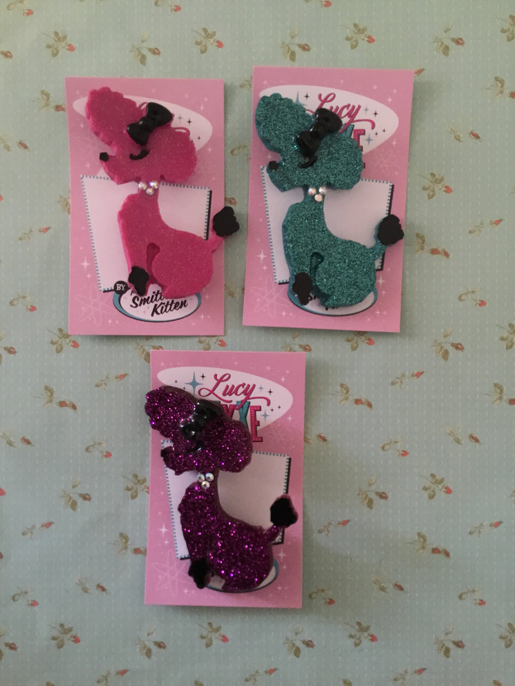 PENNY the poodle brooch - large - various colours