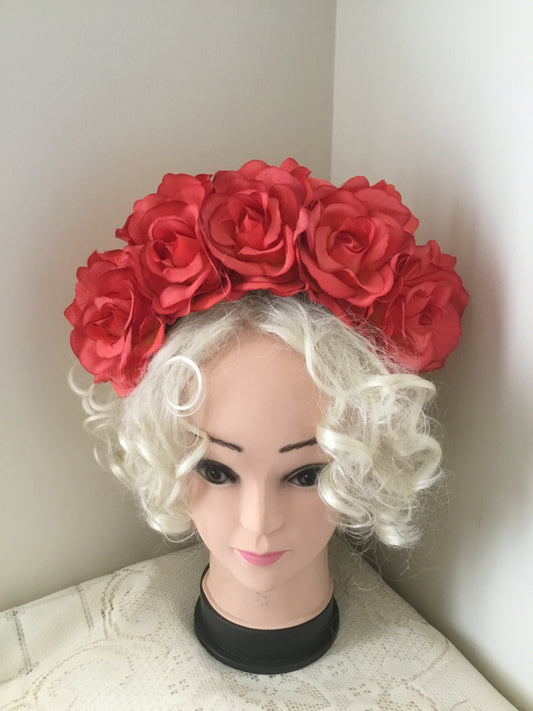 FRIDA - rose flowercrown  - Orange