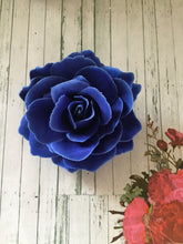 Load image into Gallery viewer, Soft single rose hairflower clip - various colours
