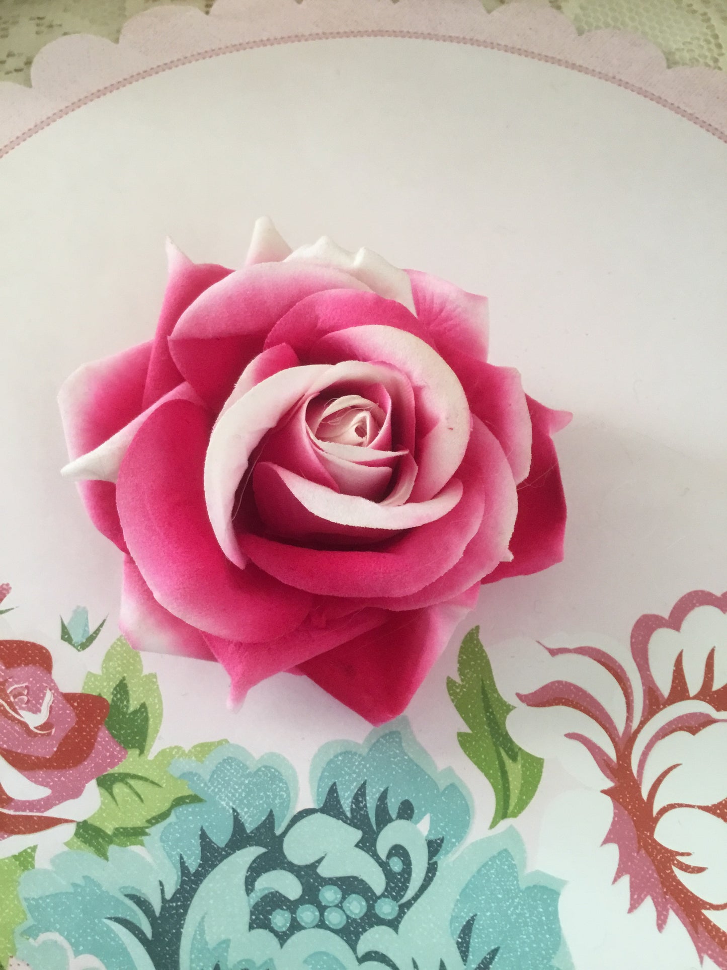 Beautiful vintage inspired  velvet single rose clips - various colours