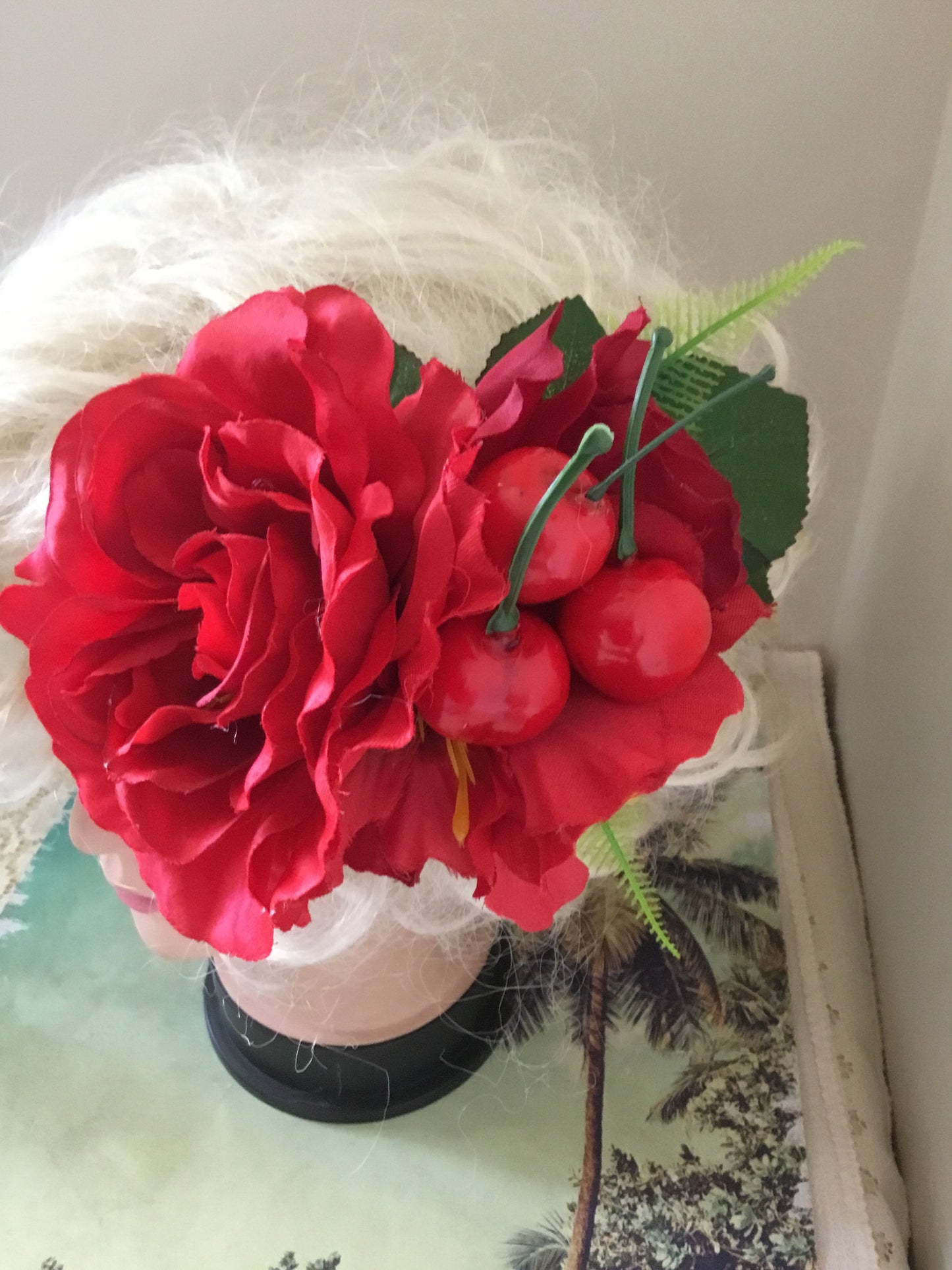 CHERRY - large hair flower cluster