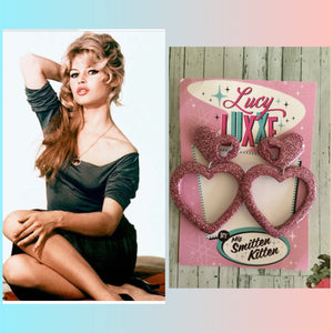 BRIGITTE - hold my heart hoop earrings - pink