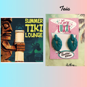 TEIA - Tiki lounge earrings - Teal
