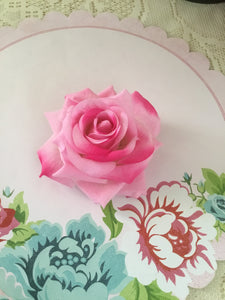 Beautiful vintage inspired  velvet single rose clips - various colours
