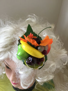 LEILANI - Orange hibiscus  / Fruit cluster hairpiece