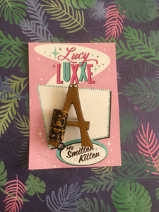A - TIKI initial brooch exclusive design