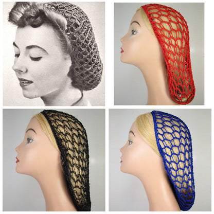 Vintage inspired hair snood - various colours