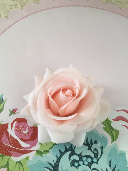 Beautiful flocked vintage style single roses - various colours