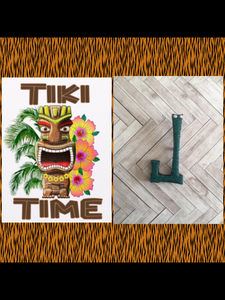 J - TIKI font initial brooch , exclusive design - various colours