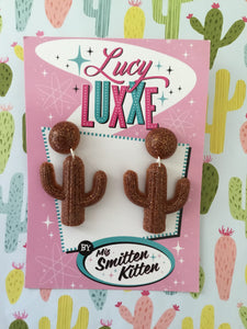 SOUTH OF THE BORDER - cactus 🌵earrings - bronze