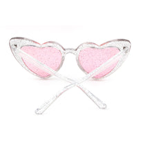 Load image into Gallery viewer, HEART sunglasses - glitter frame - pink lenses
