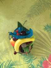 Load image into Gallery viewer, LEILANI - Teal hibiscus  / Fruit cluster hairpiece
