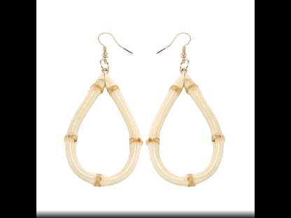 TEARDROP shaped bamboo earrings - hoops