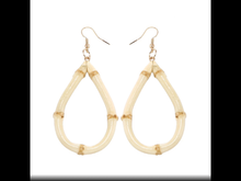 Load image into Gallery viewer, TEARDROP shaped bamboo earrings - hoops
