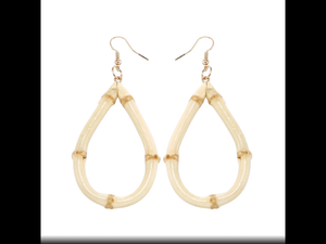 TEARDROP shaped bamboo earrings - hoops