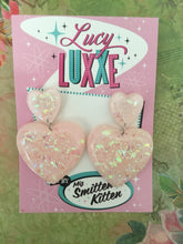 Load image into Gallery viewer, JAYNE - QUEEN OF HEARTS - confetti heart earrings - Baby  pink
