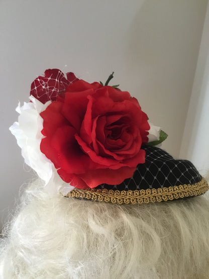 STRAWBERRY FIELDS - bespoke strawberry fascinator/ pillbox hat