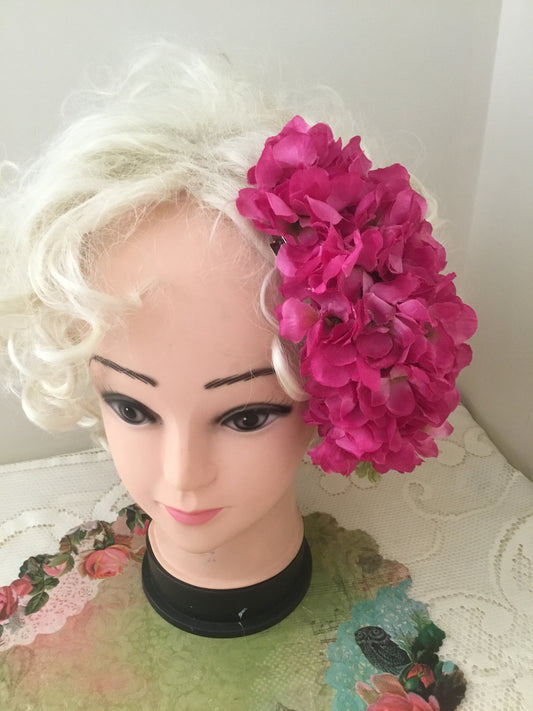 LOLA - cascading cluster hairpiece - FUCHSIA