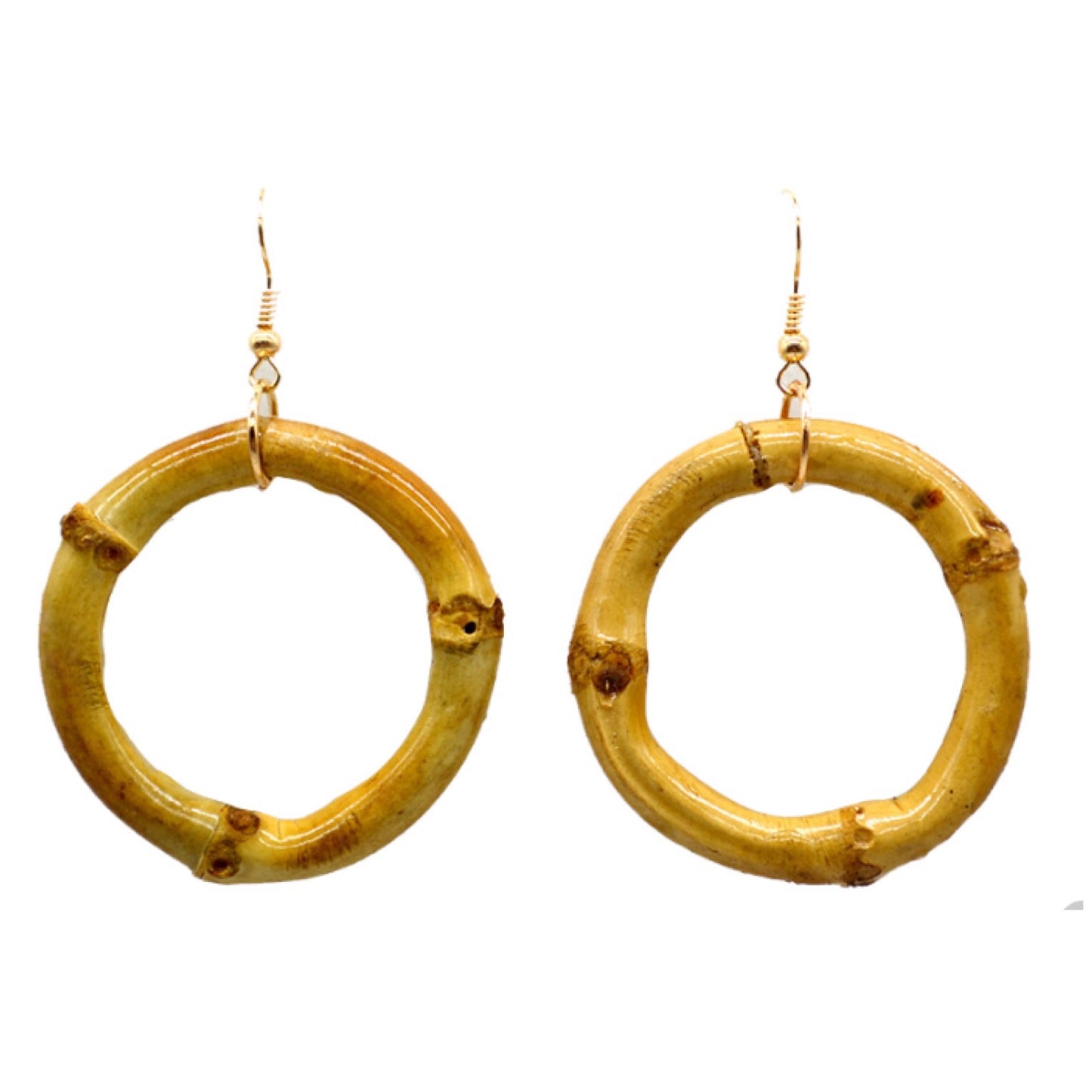 Bamboo hoop earrings - natural